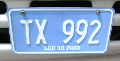 Saint Lucia Taxi license plate